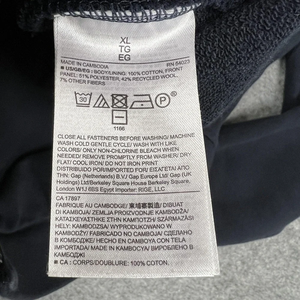 Banana Republic Sweatshirt Mens XL Black Button Cardigan Fleece Casual Preppy